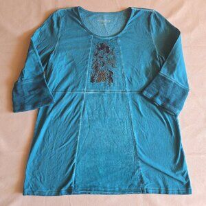 NWT Soft Surroundings Beaded Cotton and Silk Tunic